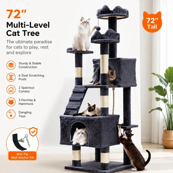 72" Multi-Level Cat Tower